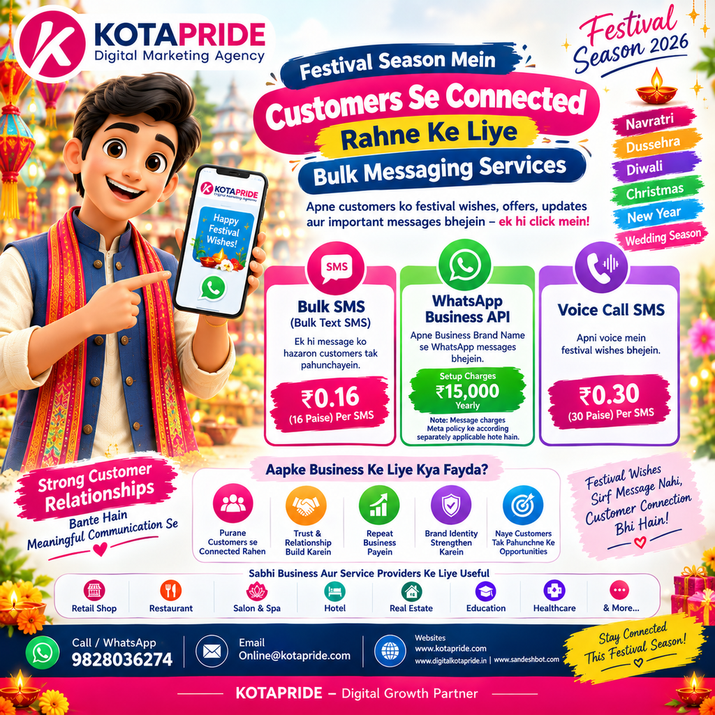 Apne Customers Ko Festival Wishes And Offers Bulk Mein Kaise Bhejein in 2026? 1 SMS Marketing Services this festival season