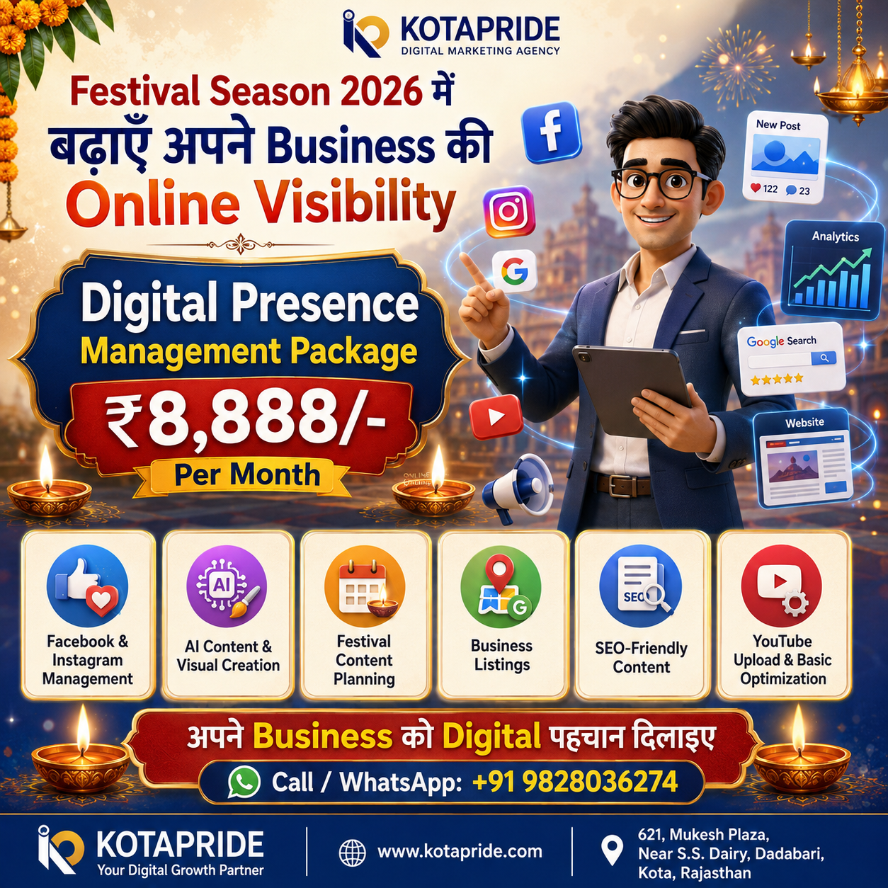 Digital Presence Management Package Rs. 8888/Month | Kotapride